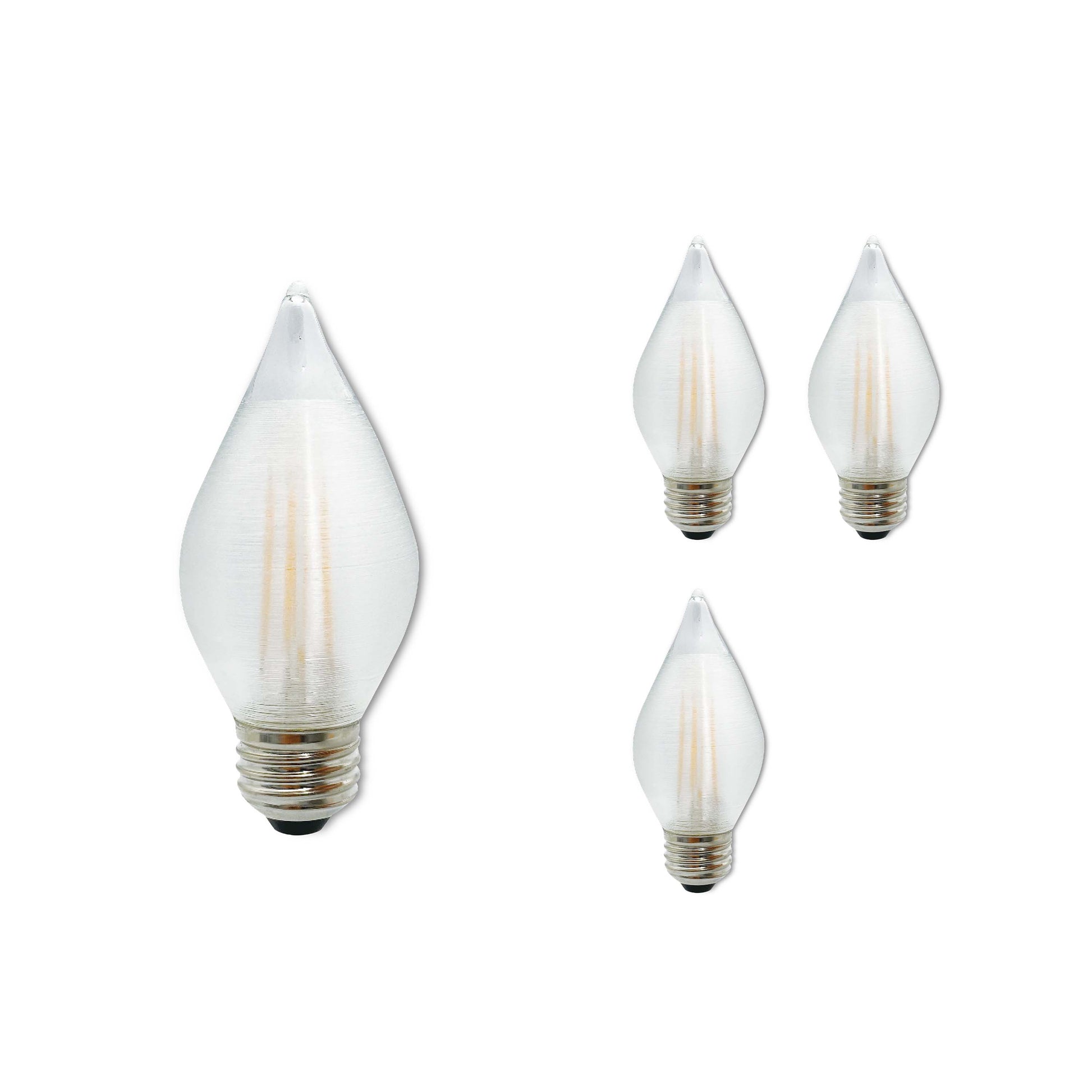 Bulbrite Spunlite Pack of (4) 4 Watt Dimmable C15 LED Filament Light Bulb with Satin Glass Finish and Medium (E26) Base - 2700K (Warm White Light), 350 Lumens - Cheap-Us