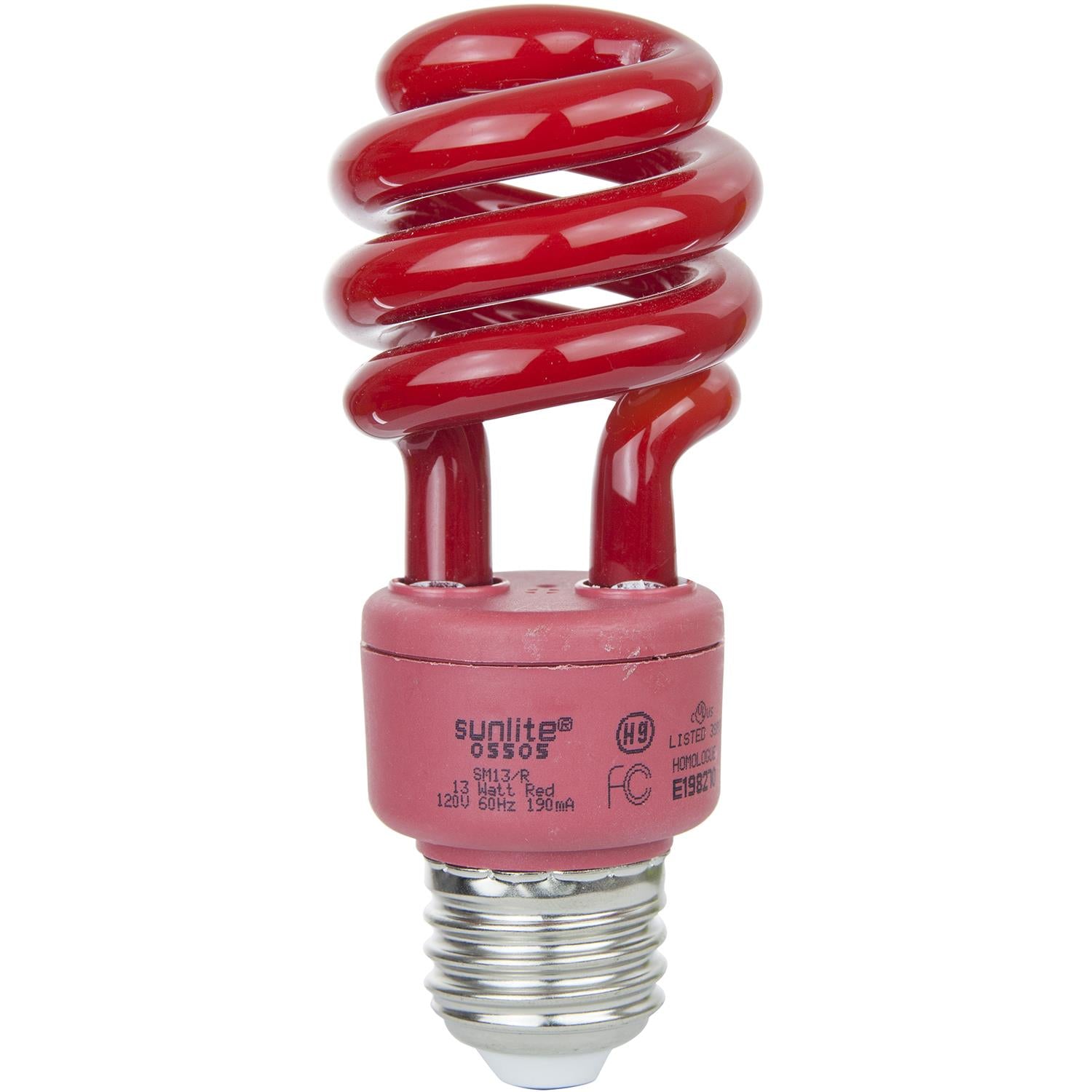 Sunlite 41415-SU CFL Spiral Colored Bulb, 13 Watt (40W Equivalent), Medium Base (E26), 8,000 Hour Life Span, UL Listed, Red - Cheap-Us