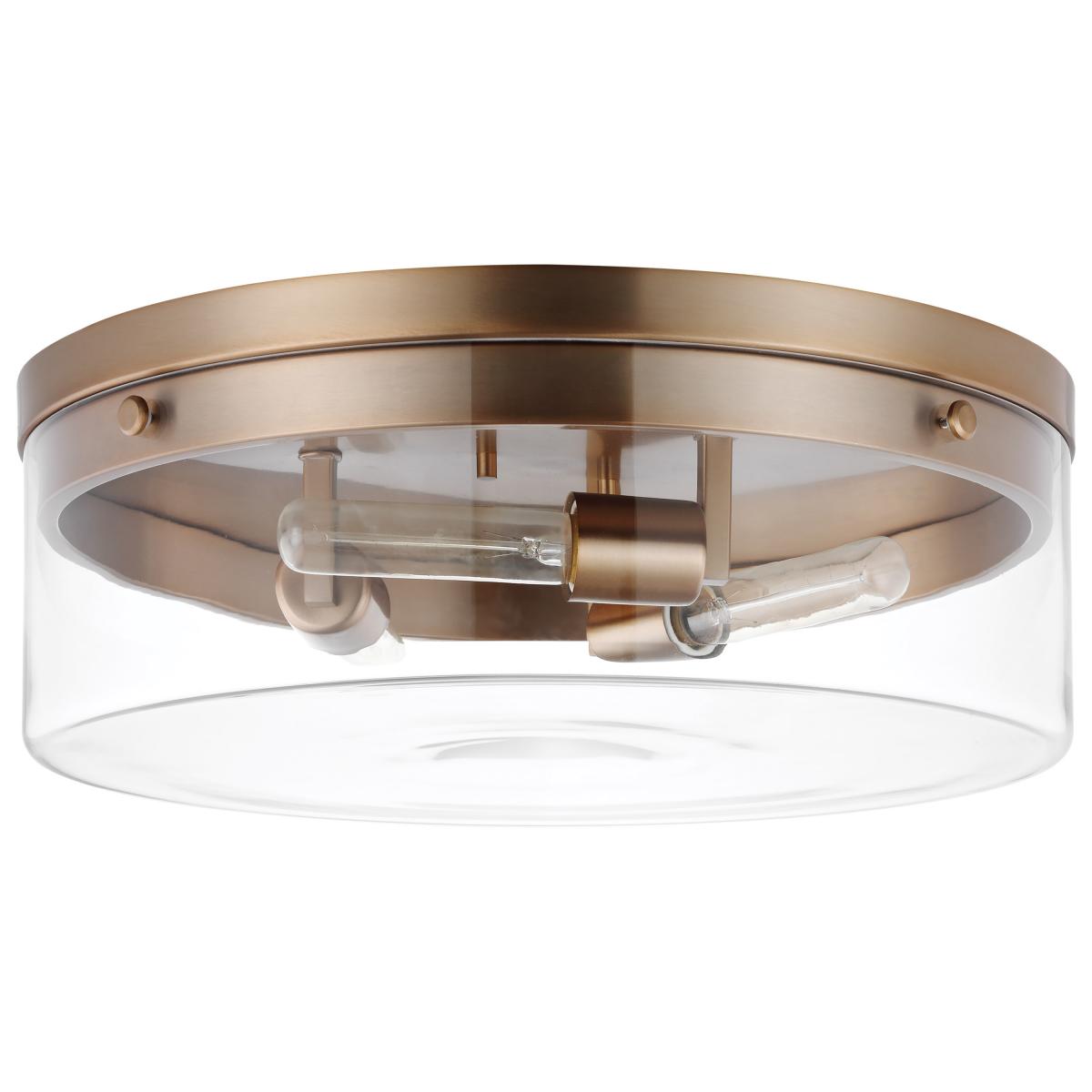 Satco Nuvo Intersection Small to Large Flush Mount Fixture Burnished Brass/Polished Nickel With Clear Glass - Cheap-Us