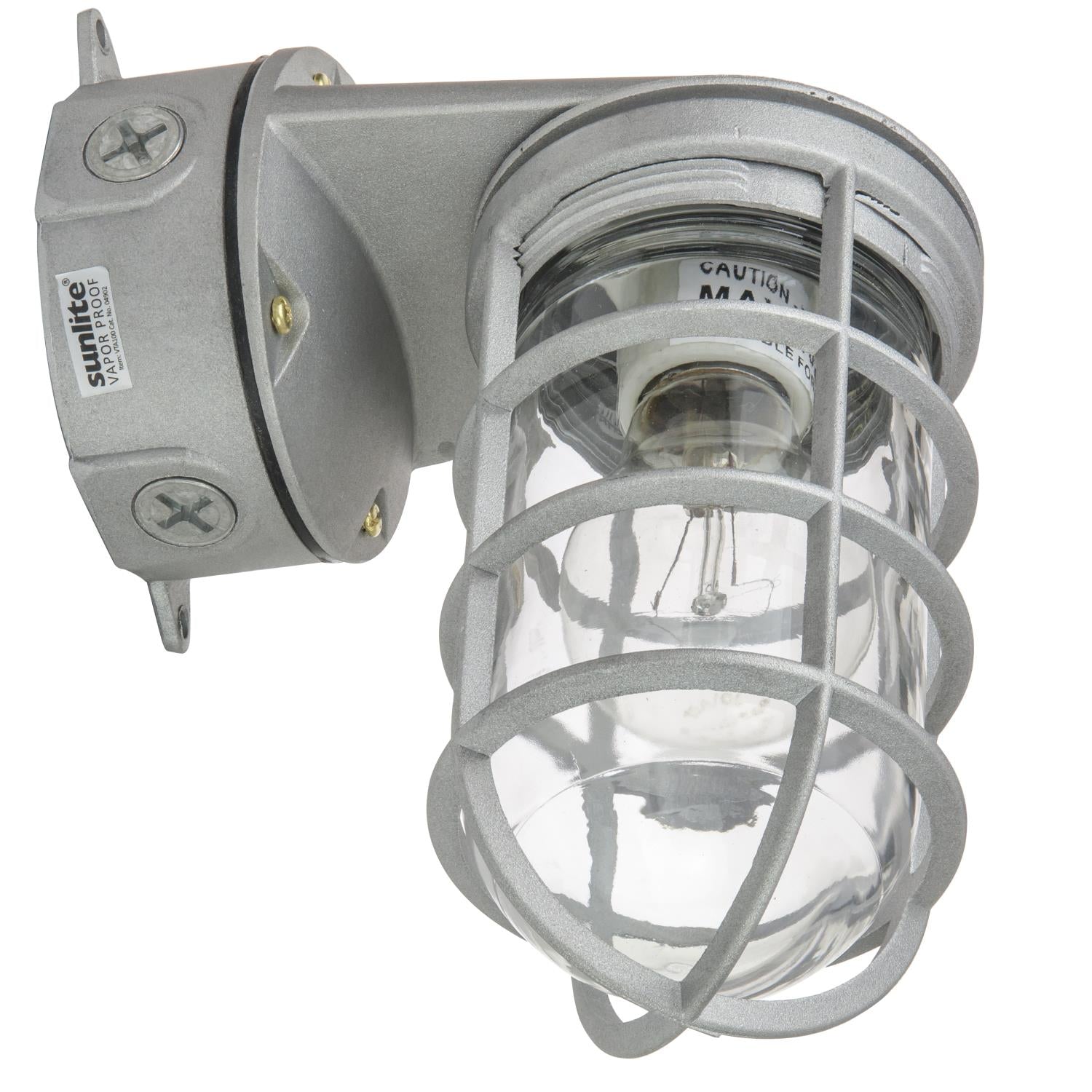 Sunlite Wall Mount Vaporproof Industrial Fixture, Metallic Finish, Clear Lens - Cheap-Us