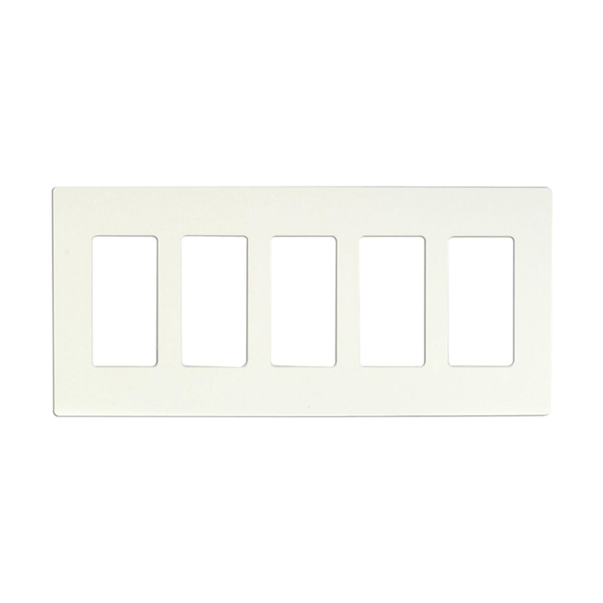 96-521 CLARO 5 GANG WALLPLATE WH Wallplate For Dimmers And Sensors; 5-Gang; White Finish; Lutron - Cheap-Us