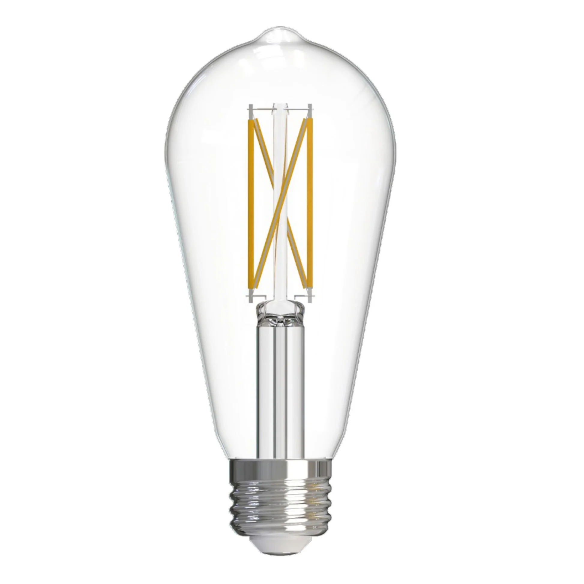 Bulbrite LED Filament 7.6 Watt Dimmable ST18 Light Bulb with Clear finish and Medium (E26) Base - 3000K Soft White Light, 800 Lumens - Cheap-Us