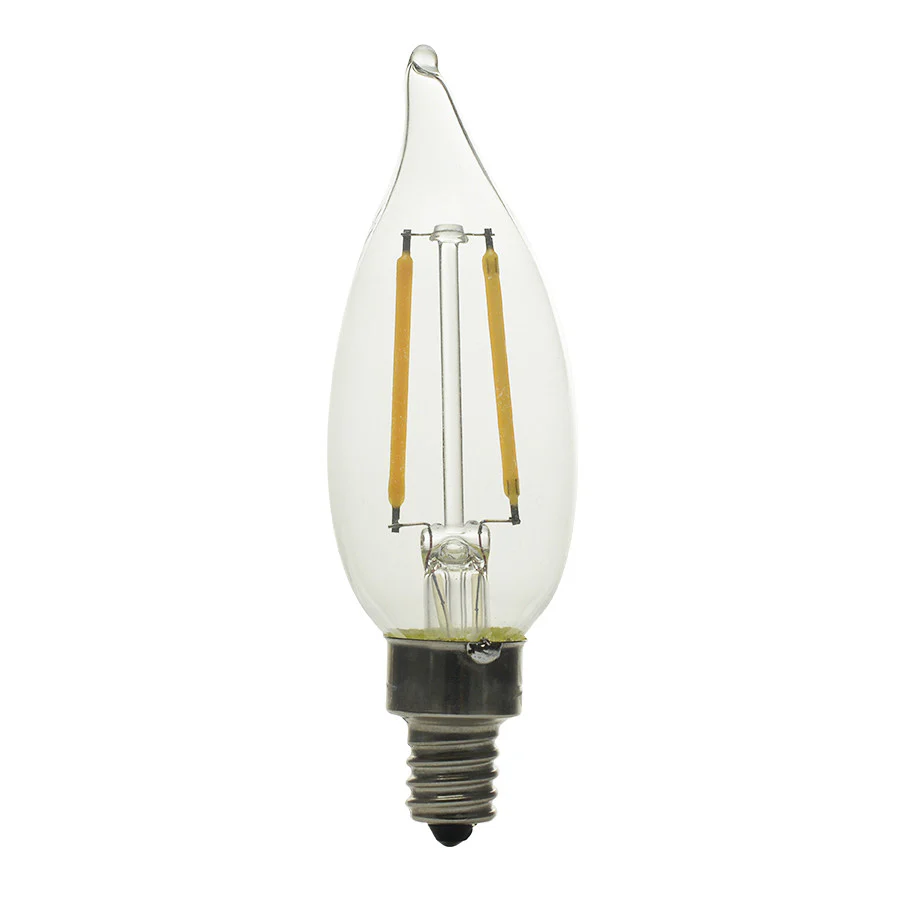 Luxrite LED Flame Tip Chandelier Light Bulb, E12 Candelabra Base, 4W, 3000K - Soft White, 400 Lumens, 80 CRI, Clear Finish, Dimmable, Pack of 12 (LR21575) - Cheap-Us