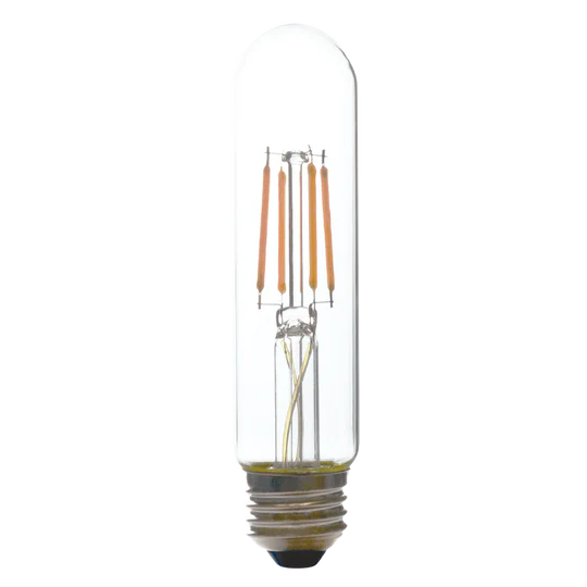 Luxrite LED T10 Filament Tubular Light Bulb, E26 Medium Base, 5W, 3000K - Soft White, 500 Lumens, 80 CRI, Clear Finish, Dimmable, Pack of 7 (LR21627) - Cheap-Us