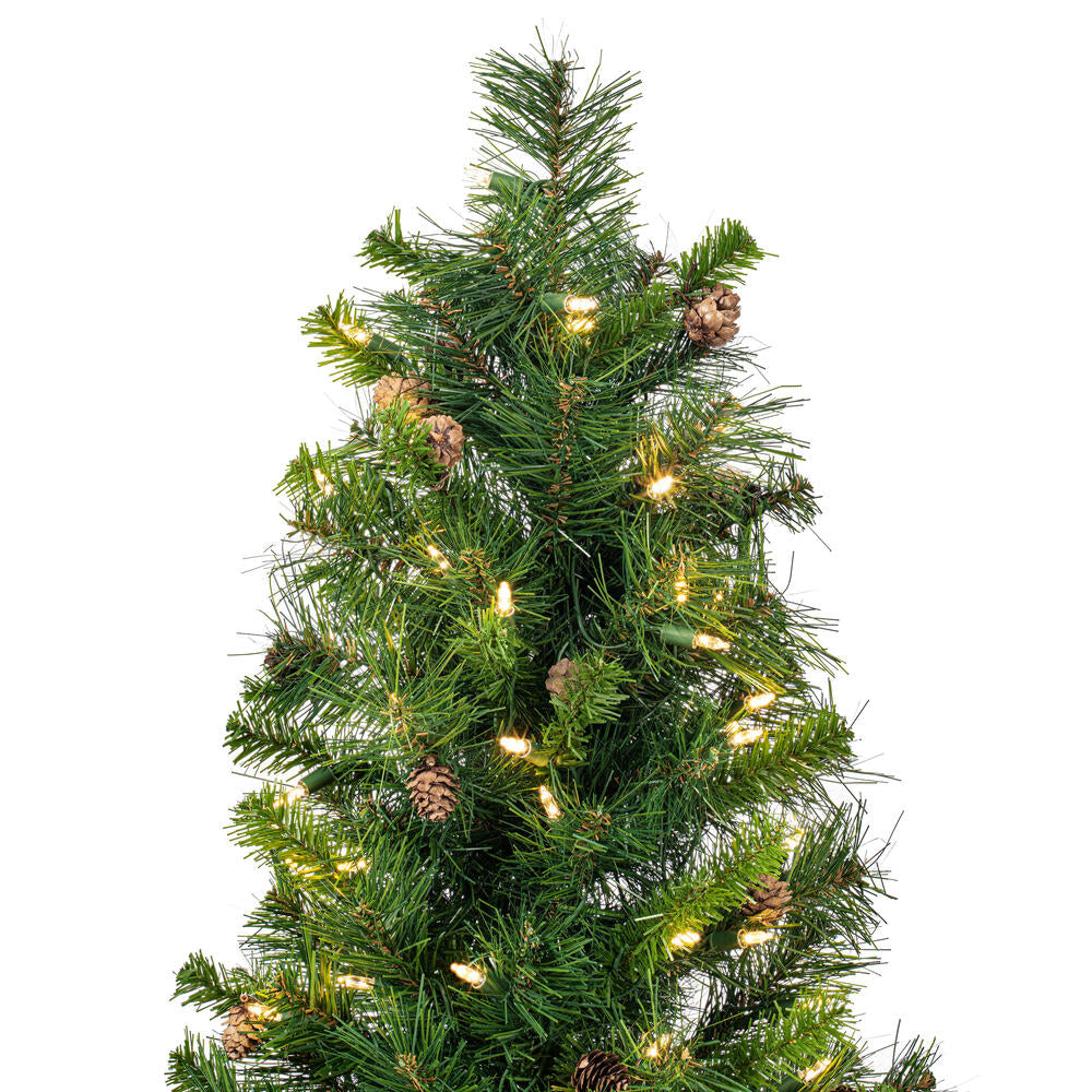 Vickerman 3' Cheyenne Pine Artificial Christmas Tree with 100 Multi-Colored LED Lights - Cheap-Us