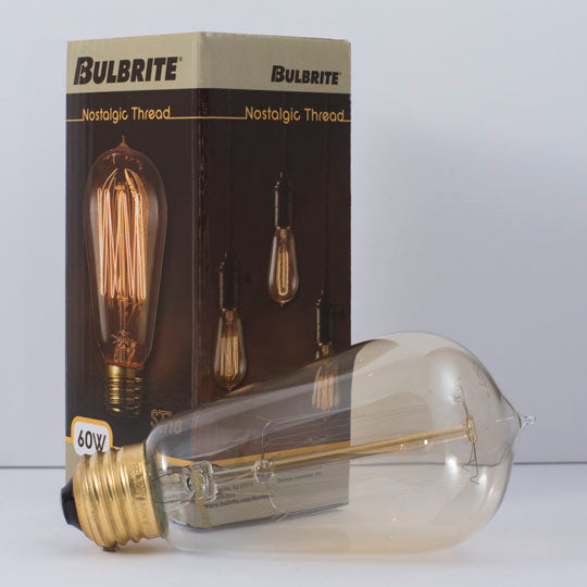 Bulbrite NOS60-1910 60 Watt Incandescent Nostalgic 1910 Thread A19, Medium Base, Antique Finish - Cheap-Us