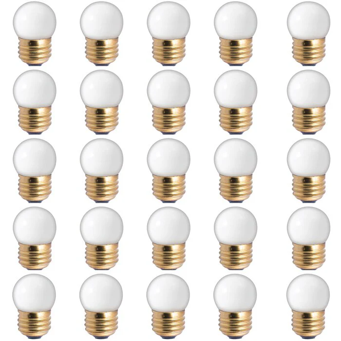BULBRITE INCANDESCENT S11 MEDIUM SCREW (E26) 7.5W DIMMABLE LIGHT BULB 2700K/WARM WHITE 25PK (702007) - Cheap-Us