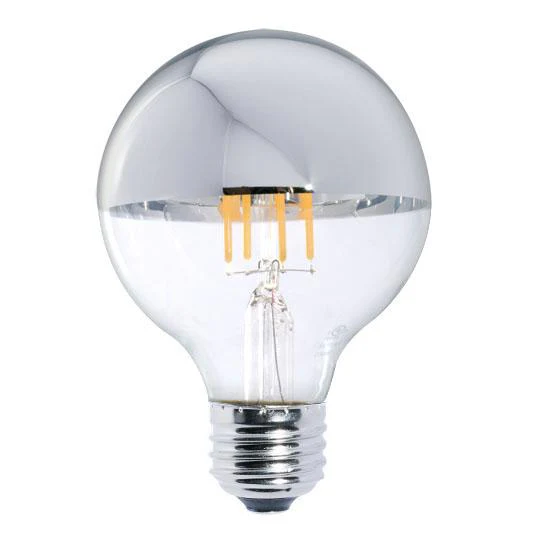 BULBRITE LED G25 MEDIUM SCREW (E26) 5W DIMMABLE FILAMENT HALF MIRROR LIGHT BULB 2700K/WARM WHITE 40W INCANDESCENT EQUIVALENT 2PK (776670) - Cheap-Us