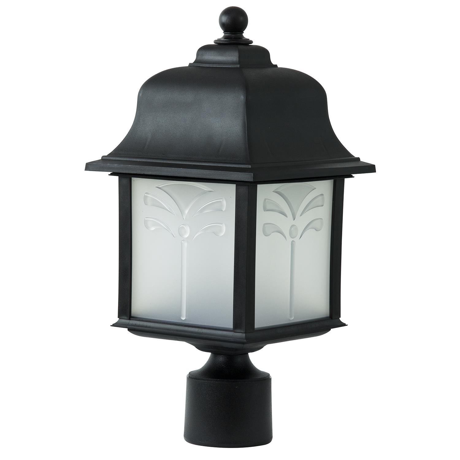 Sunlite Decorative Outdoor Energy Saving Orchid Post Fixture, Black Finish, Frosted Lens - Cheap-Us