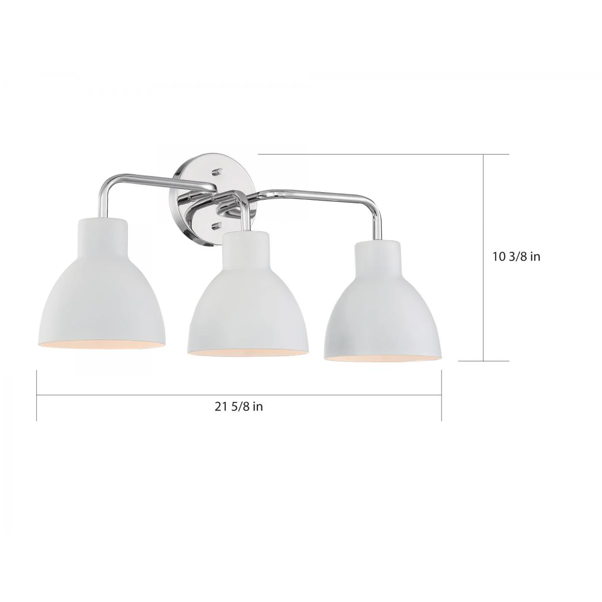60-6783 SLOAN 3 LIGHT VANITY Sloan - 3 Light Vanity- Polished Nickel and Matte White Finish - Cheap-Us