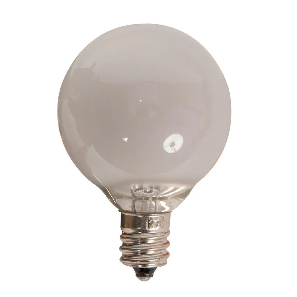 Vickerman G40 Frosted White Incandescent Bulb E12 Base 120Volt 5Watt - Cheap-Us
