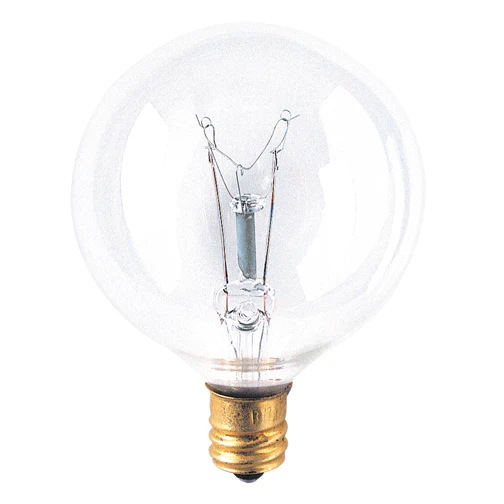 Bulbrite 15G16CL2 15 Watt Incandescent G16.5 Globe, Candelabra Base, Clear - Cheap-Us
