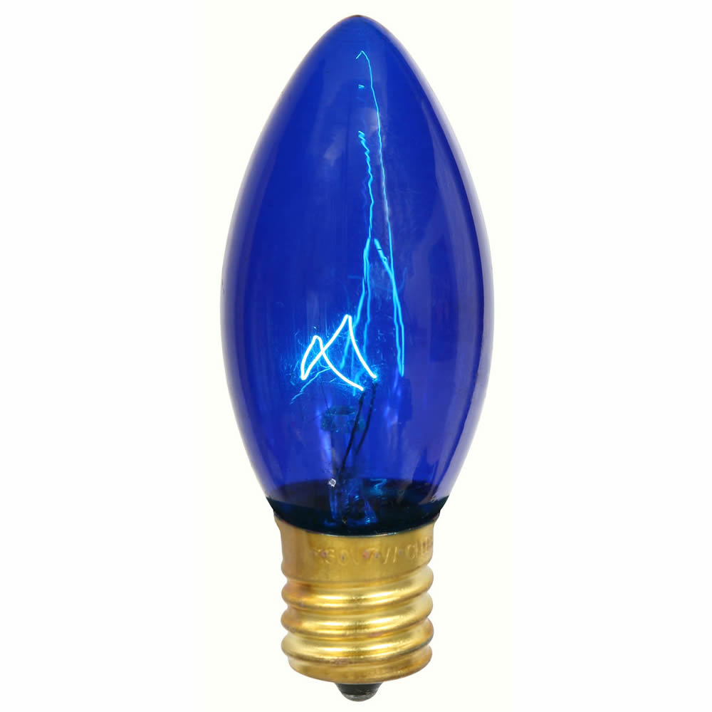 Vickerman C9 Transparent Blue Replacement Bulb, 7 Watt, 130 Volt, UL, E17 Base, - 50 Pack - Cheap-Us