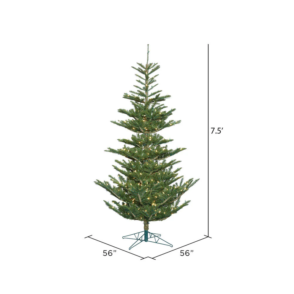 Vickerman 7.5' Alberta Spruce Artificial Christmas Tree with Warm White Dura-lit LED Lights - Cheap-Us