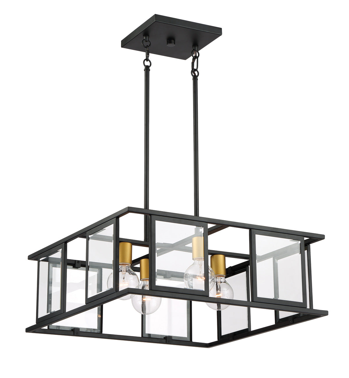 60-6414 PAYNE 4 LIGHT PENDANT Payne - 4 Light Pendant with Clear Beveled Glass - Midnight Bronze Finish - Cheap-Us
