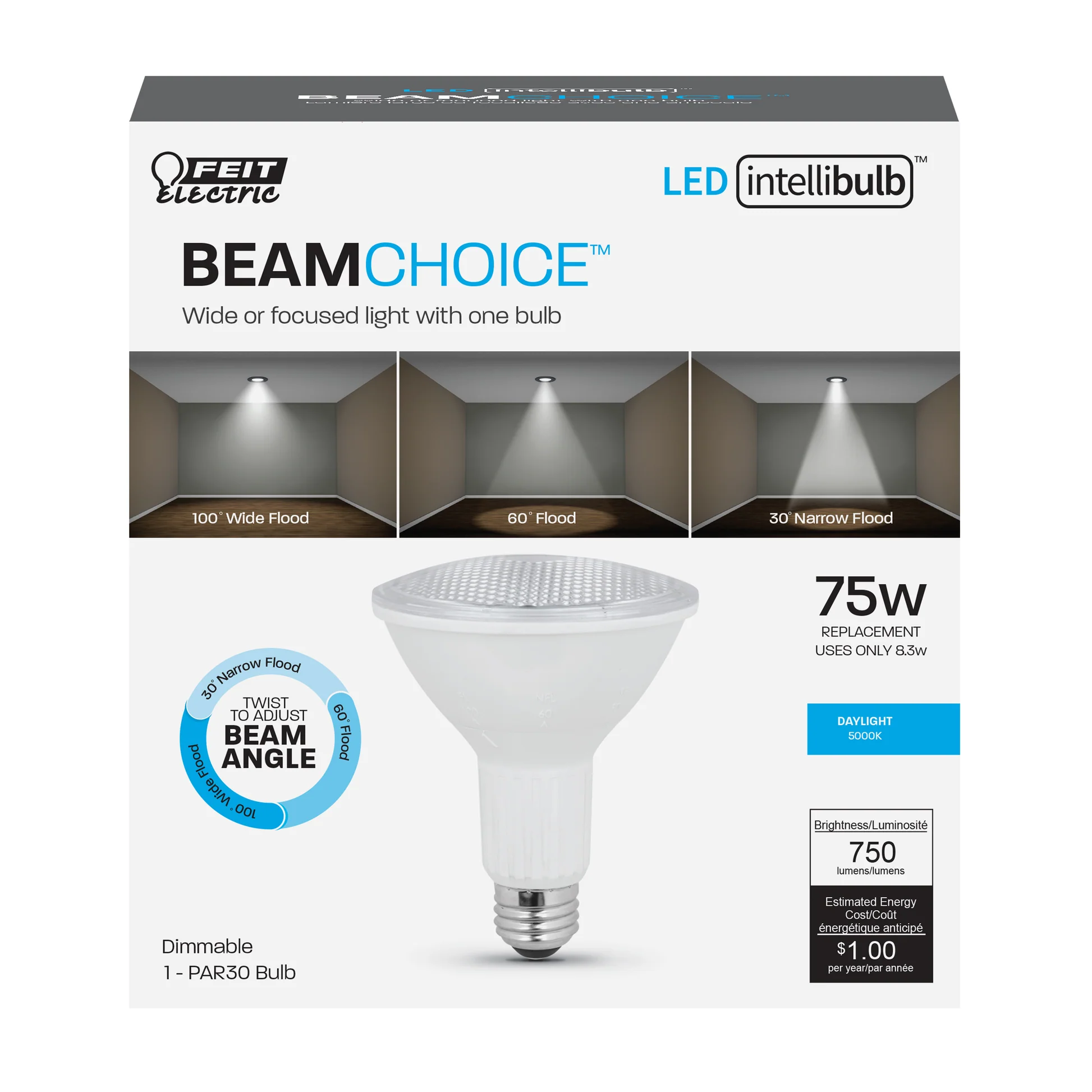 IntelliBulb BeamChoice 750 Lumen 5000K LED PAR30 - Cheap-Us