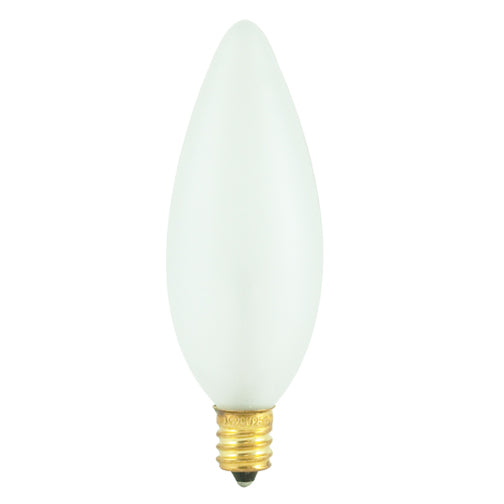 Bulbrite 25CTF/32/3 25 Watt Incandescent B10 Torpedo Chandelier Bulb, Candelabra Base, Frost - Cheap-Us