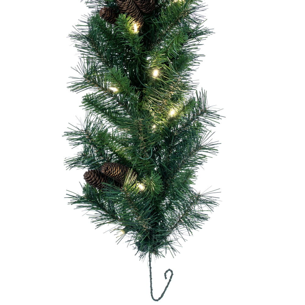 Vickerman 9' Cheyenne Artificial Christmas Garland Warm White LED Lights - Cheap-Us