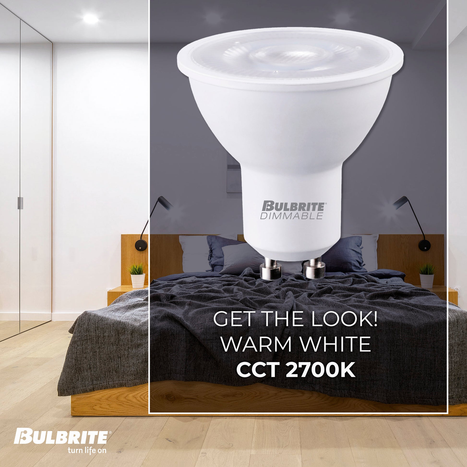 BULBRITE 6.5W LED PAR16 GU10 2700K FLOOD DIMMABLE 80CRI 120V-4PK - Cheap-Us