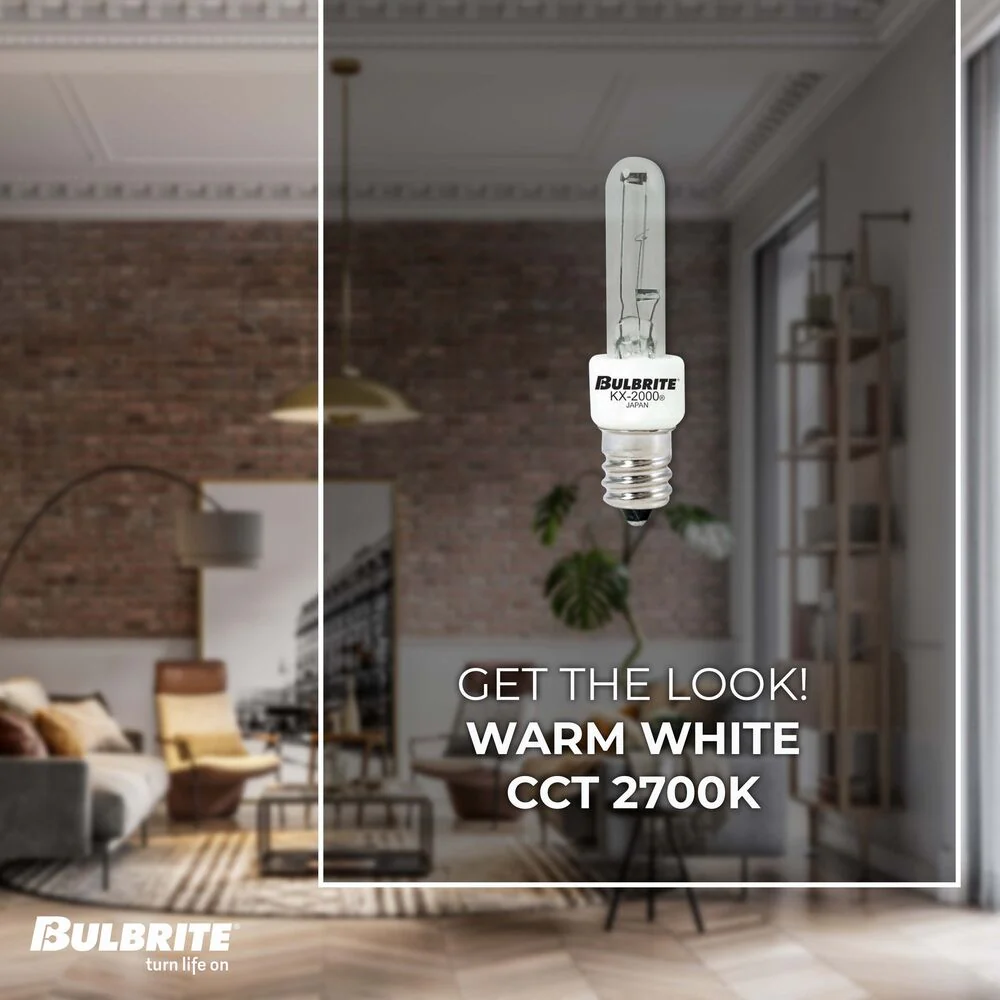BULBRITE KRYPTON/XENON T3 CANDELABRA SCREW (E12) 40W DIMMABLE LIGHT BULB 2700K/WARM WHITE 2PK (473040) - Cheap-Us