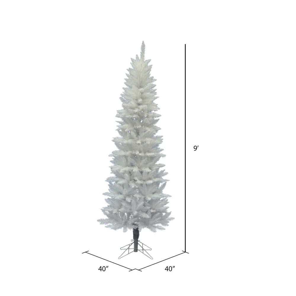 Vickerman 9' Sparkle White Spruce Pencil Artificial Christmas Tree Unlit - Cheap-Us