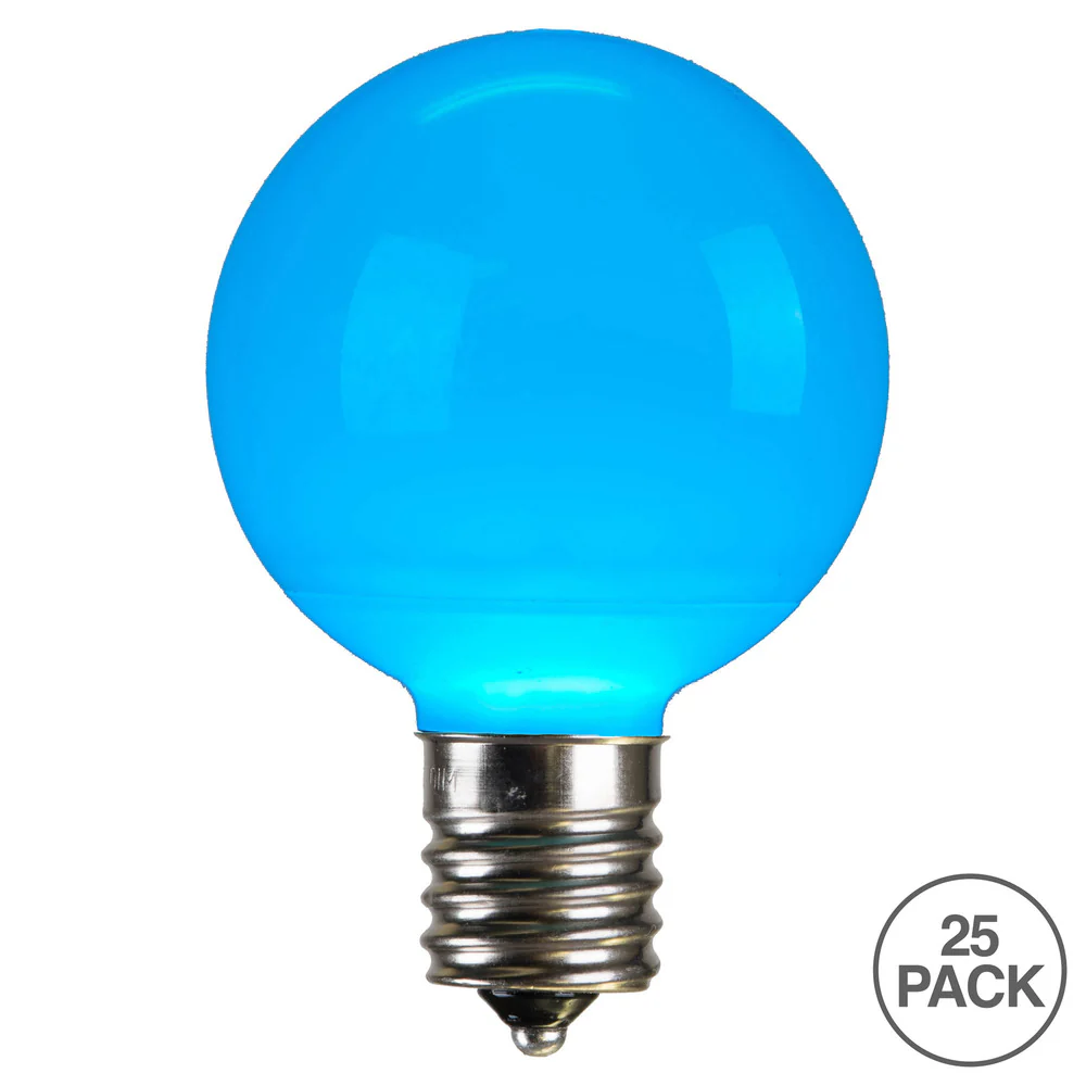 Vickerman G50 Teal Ceramic LED  Nickel Base Bulb E17 .8 Watts 120Volt Dimmable 25 Bulbs per Pack - Cheap-Us