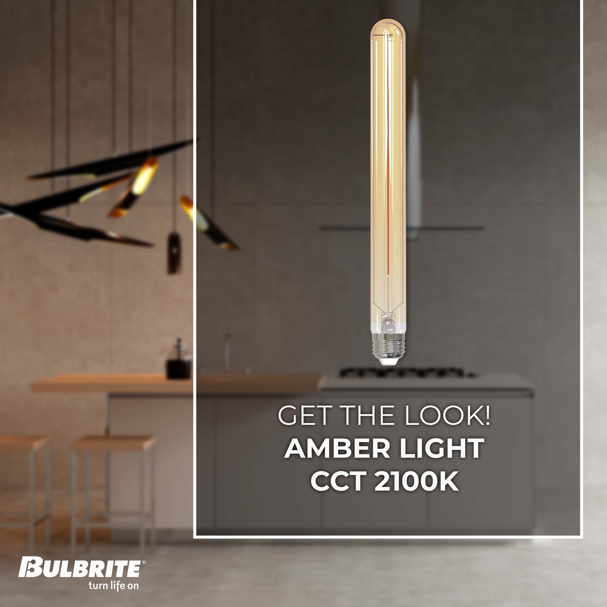 Bulbrite LED Filament Pack of (4) 5 Watt Dimmable 11 Inch T9 Light Bulb with Antique Glass Finish and Medium (E26) Base - 2100K (Amber Light), 300 Lumens - Cheap-Us