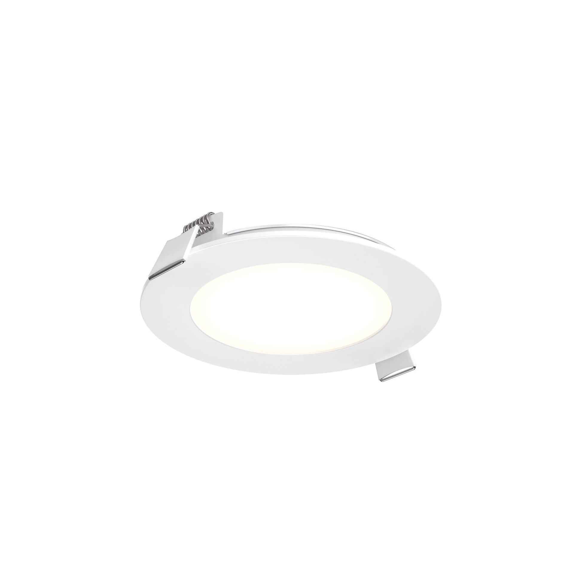 DALS 4 Inch Round Recessed Panel Light with Junction Box/Driver | 3000k Warm White | 9W, 600 Lumens | 360° Wide Spread | Dimmable Pot Light | Damp Rated | ETL Certified | White - Cheap-Us