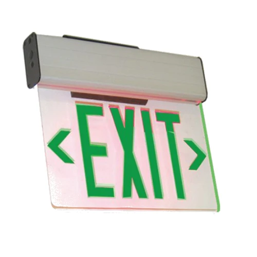 Westgate LED Edgelit Exit Sign W. B/C Double Face Univ 120/277V Red Letter , Mirror Panel, White Housing, LED Exit & Emergency Lighting, 4.5W - Cheap-Us