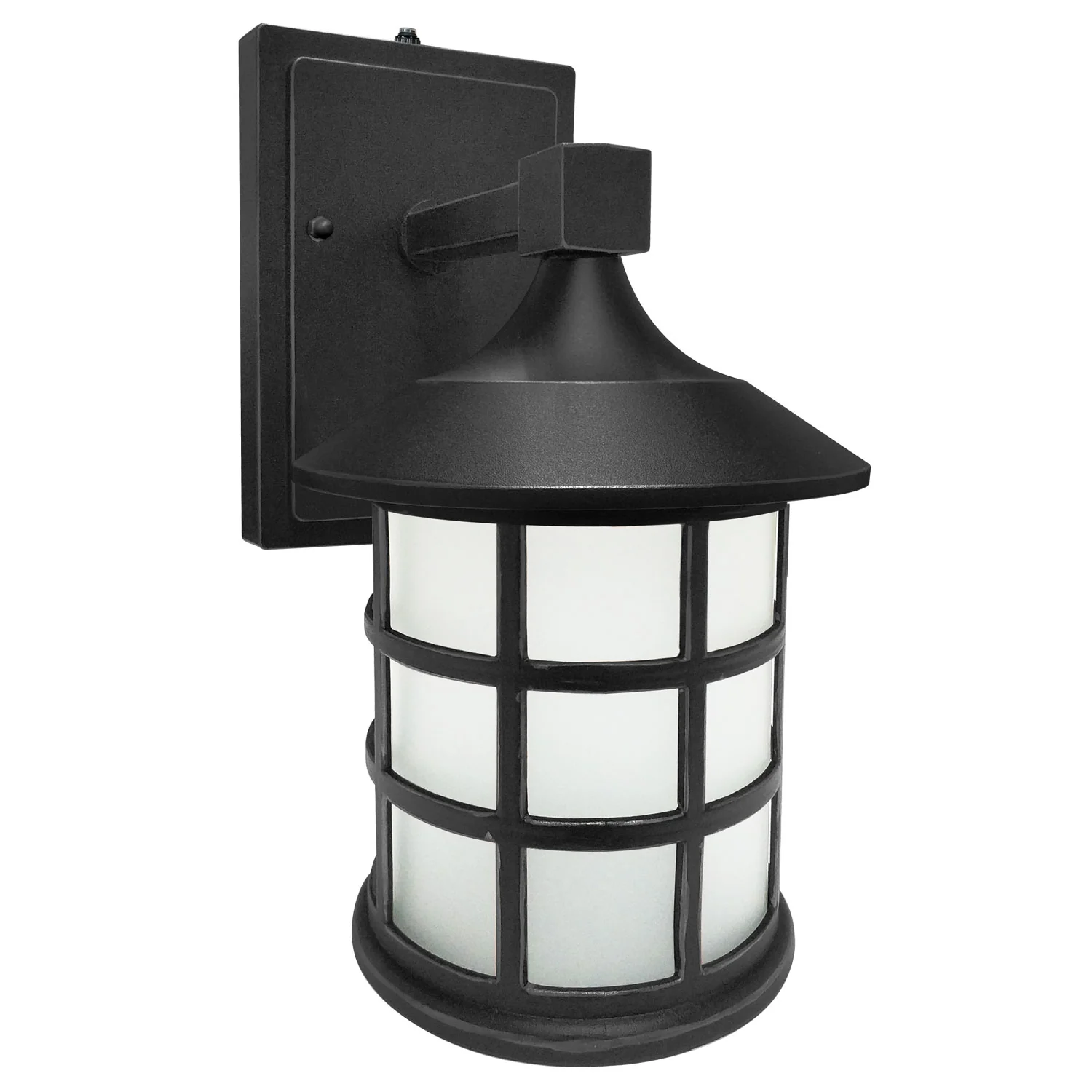 Sunlite 88687-SU Tunable LED Mission Style Lantern Outdoor Light Fixture, 9 Watts (60W Equivalent), 600 Lumens, Built-in Photocell, Black Finish, Opaque White Lens, Color Temperature Tunable 3000K/4000K/5000K - Cheap-Us