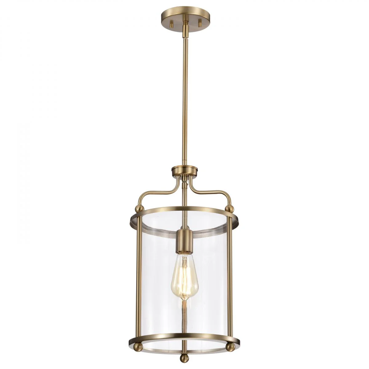 60-7935 YORKTOWN 1LT PENDANT Yorktown 1 Light Pendant; Burnished Brass Finish; Clear Glass - Cheap-Us