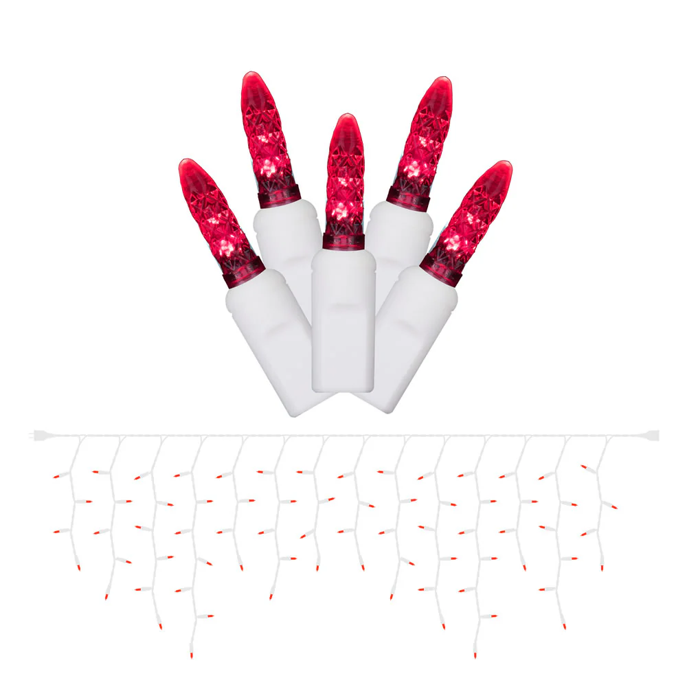 Vickerman 70 Magenta M5 LED Icicle Light on White Wire 9' Christmas Single Mold Light Strand - Cheap-Us