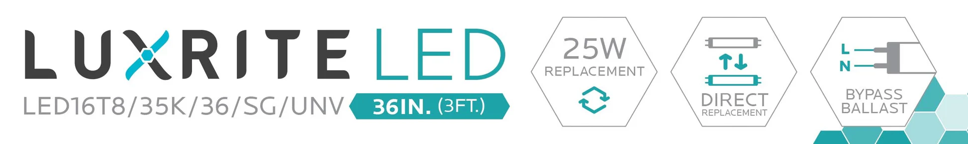 Luxrite Retrofit Tube LED16T8/35K/36/SG/UNV 3500K Neutral White - Cheap-Us