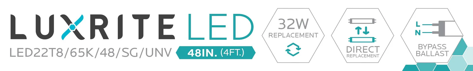 Luxrite LED 4' T8 Universal 18W Shatter Proof Ballast Compatible Light Tube, G13 Base, 2200 Lumens, 6500K - Daylight, 83 CRI, Frosted White Finish, Pack of 5  (LR34184) - Cheap-Us