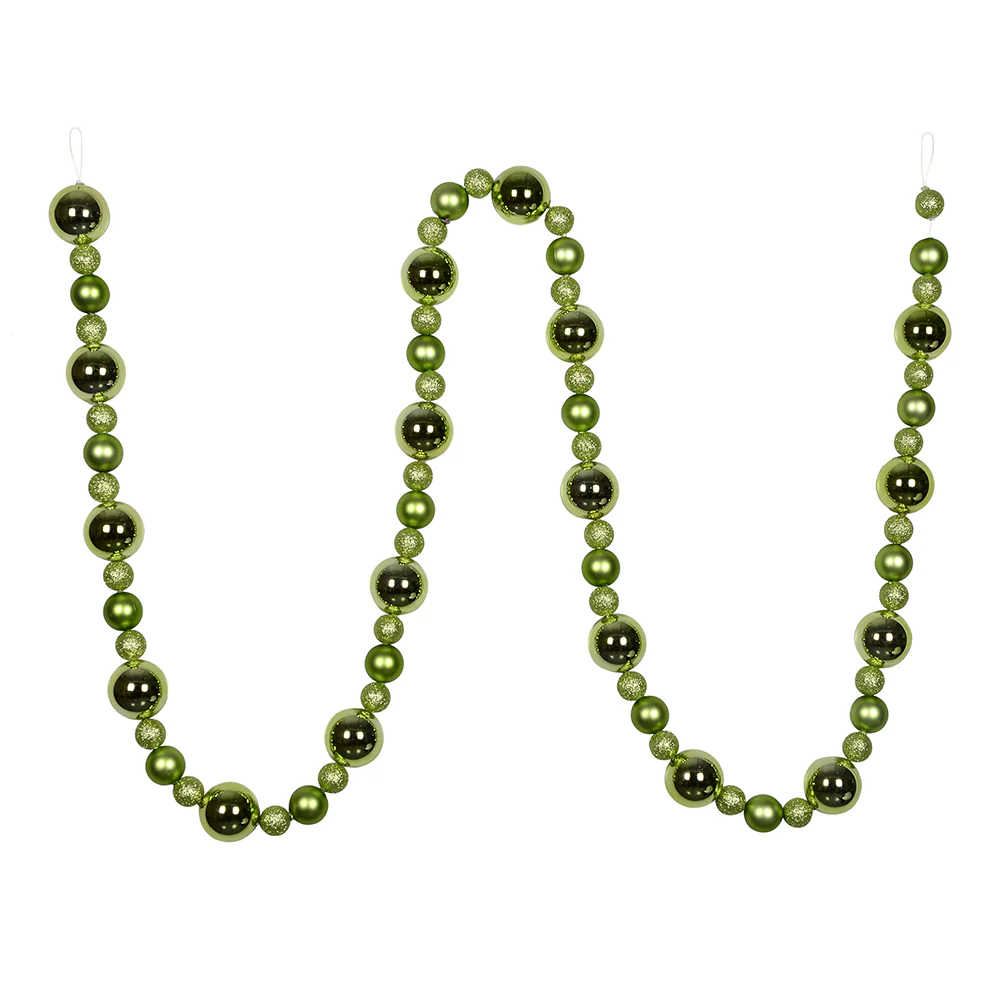 Vickerman 9' Celadon Assorted Christmas Ball Ornament Garland - Cheap-Us