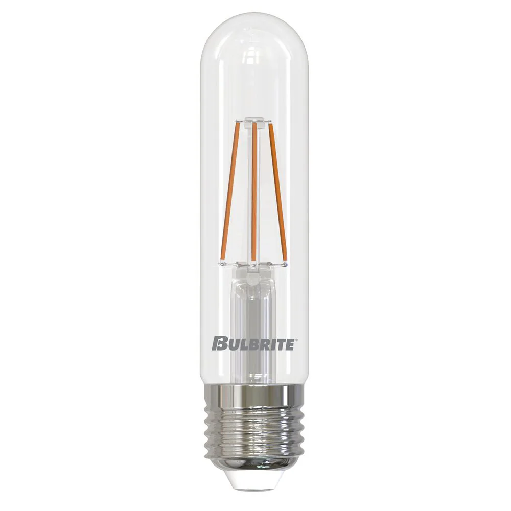 Bulbrite LED T9 Basic Filament Light Bulb, Dimmable E26 Medium Base, Clear Finish, 3000K 5 Watt, 8-Pack - Cheap-Us