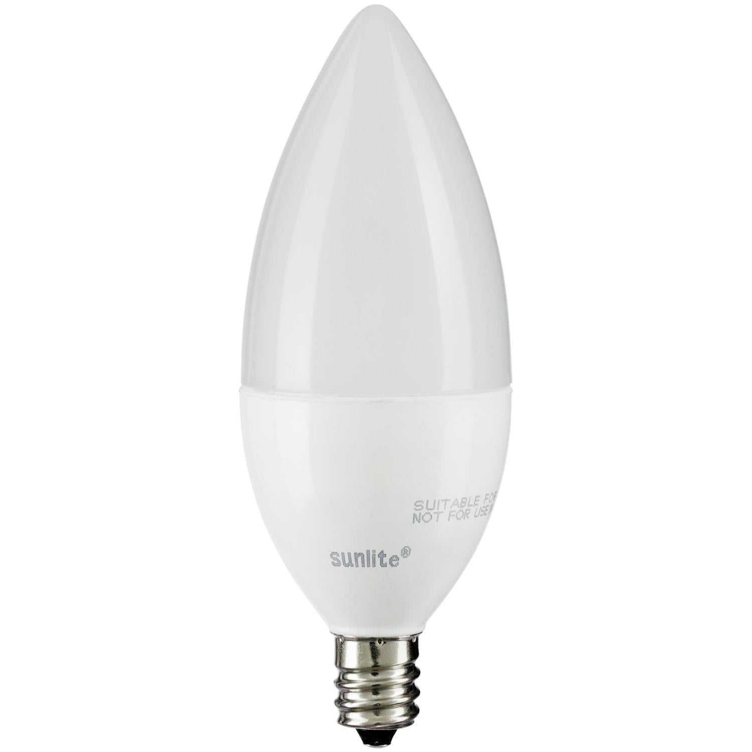 Sunlite CTF/LED/7W/E12/FR/D/ES/27K LED Torpedo Tip Chandelier 7W (60W Equivalent) Light Bulb Candelabra (E12) Base, 2700K Soft White - Cheap-Us