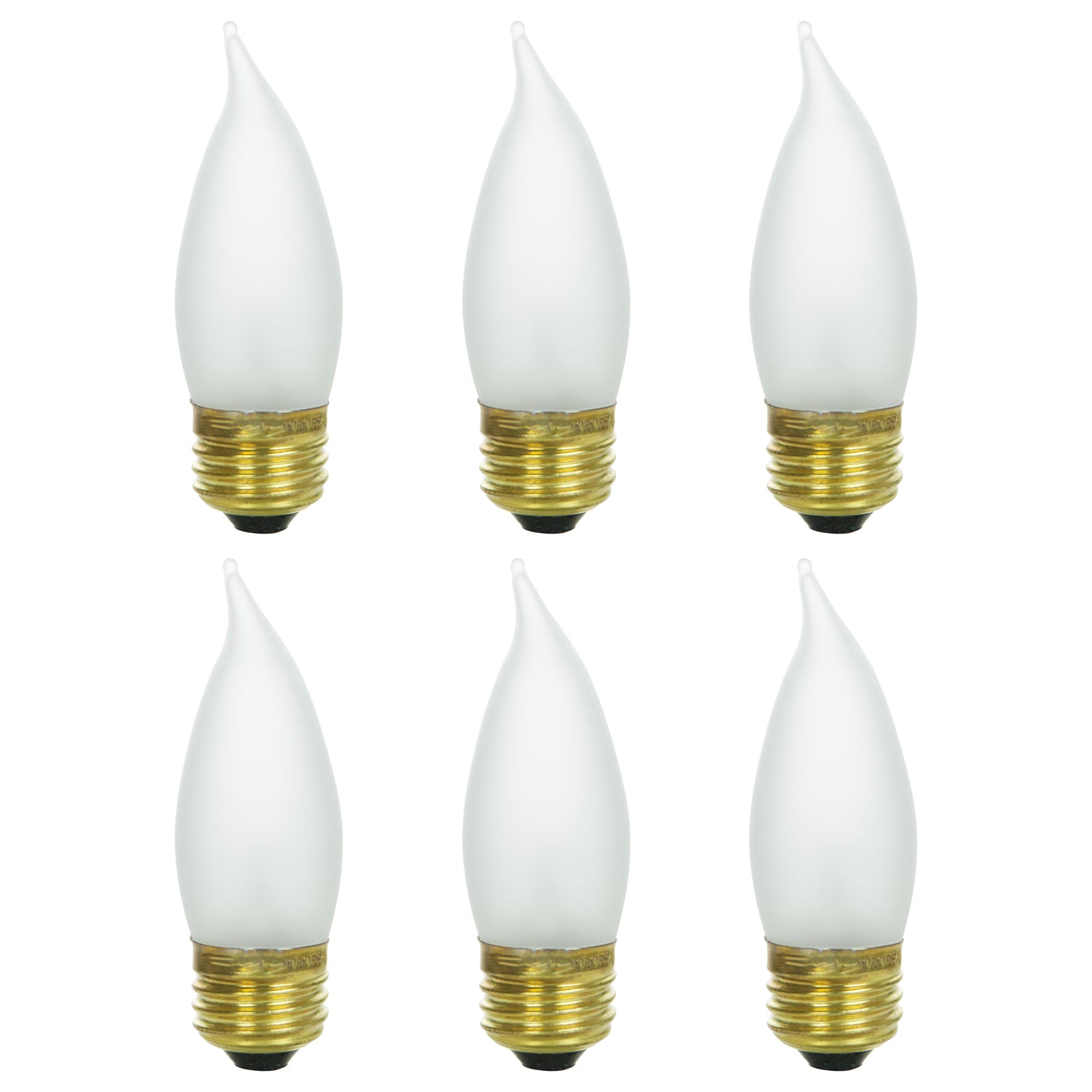 Sunlite 60 Watt Flame Tip Chandelier, Medium Base, Frost - Cheap-Us