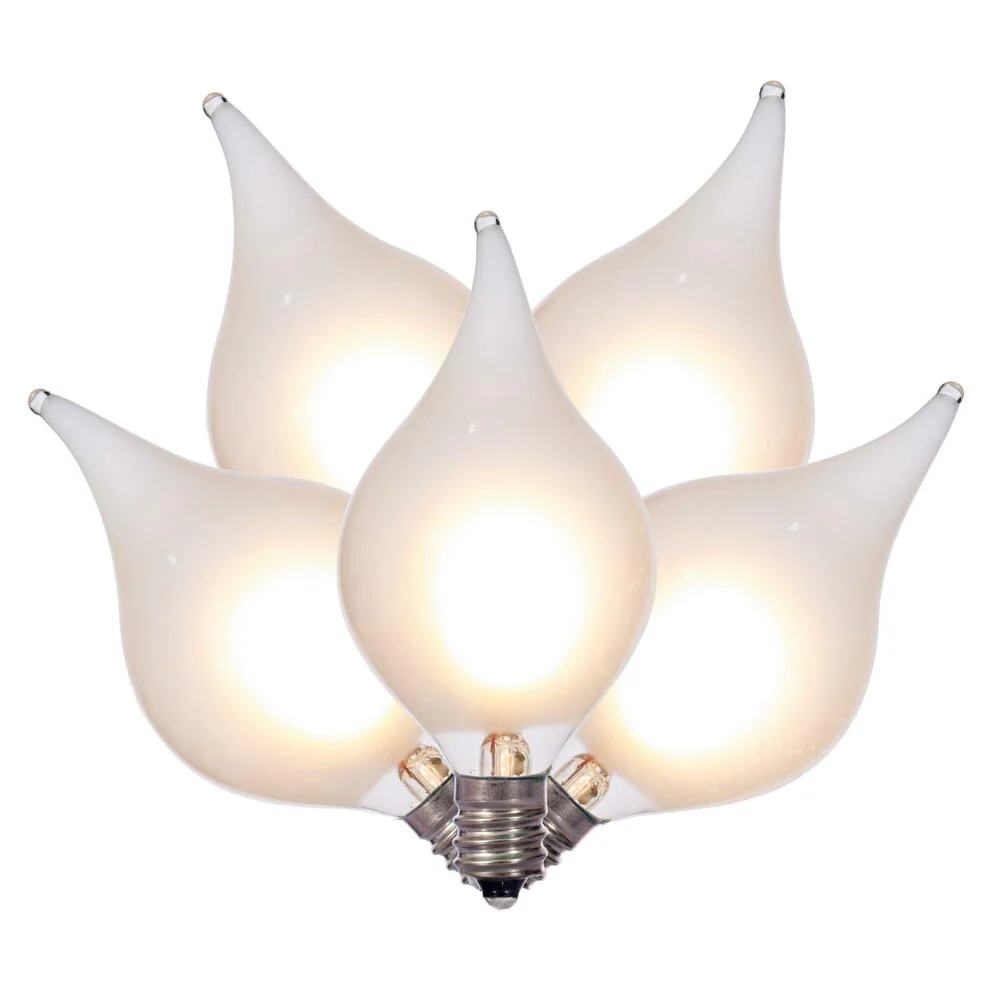 Vickerman 15 lights x 15' Warm White LED G45 Glass Flame Tip light set. 6