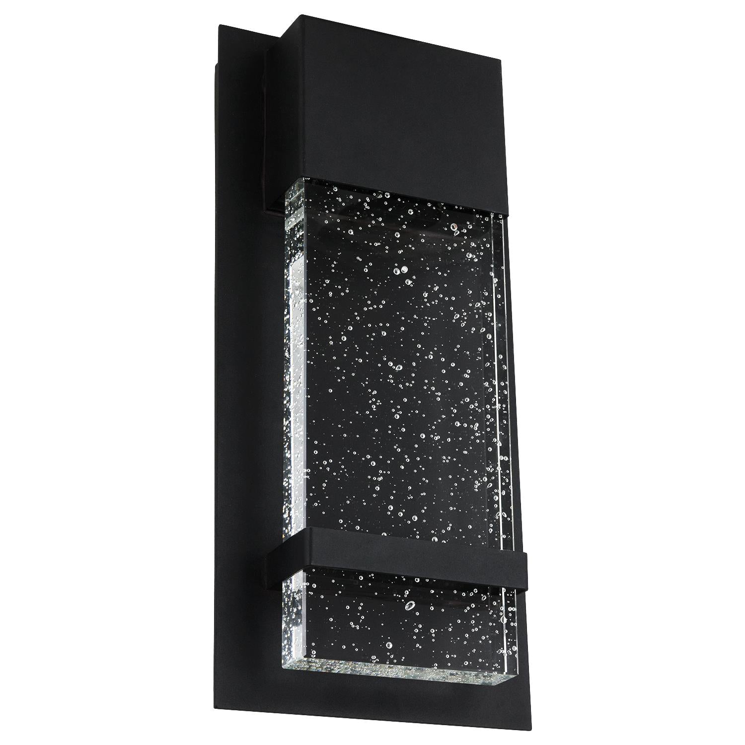 Sunlite LED Wall Sconce, Black Metal Frame with Raindrop Effect Glass Panel,  6.5