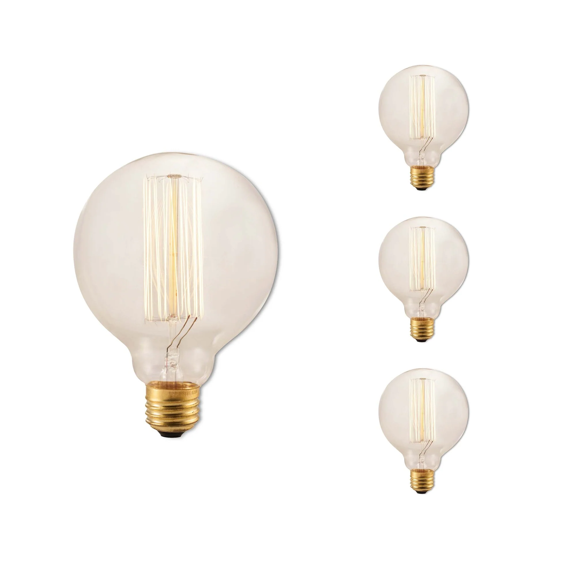 BULBRITE INCANDESCENT G30 MEDIUM SCREW (E26) 40W DIMMABLE NOSTALGIC LIGHT BULB 2200K/AMBER 4PK (342040) - Cheap-Us