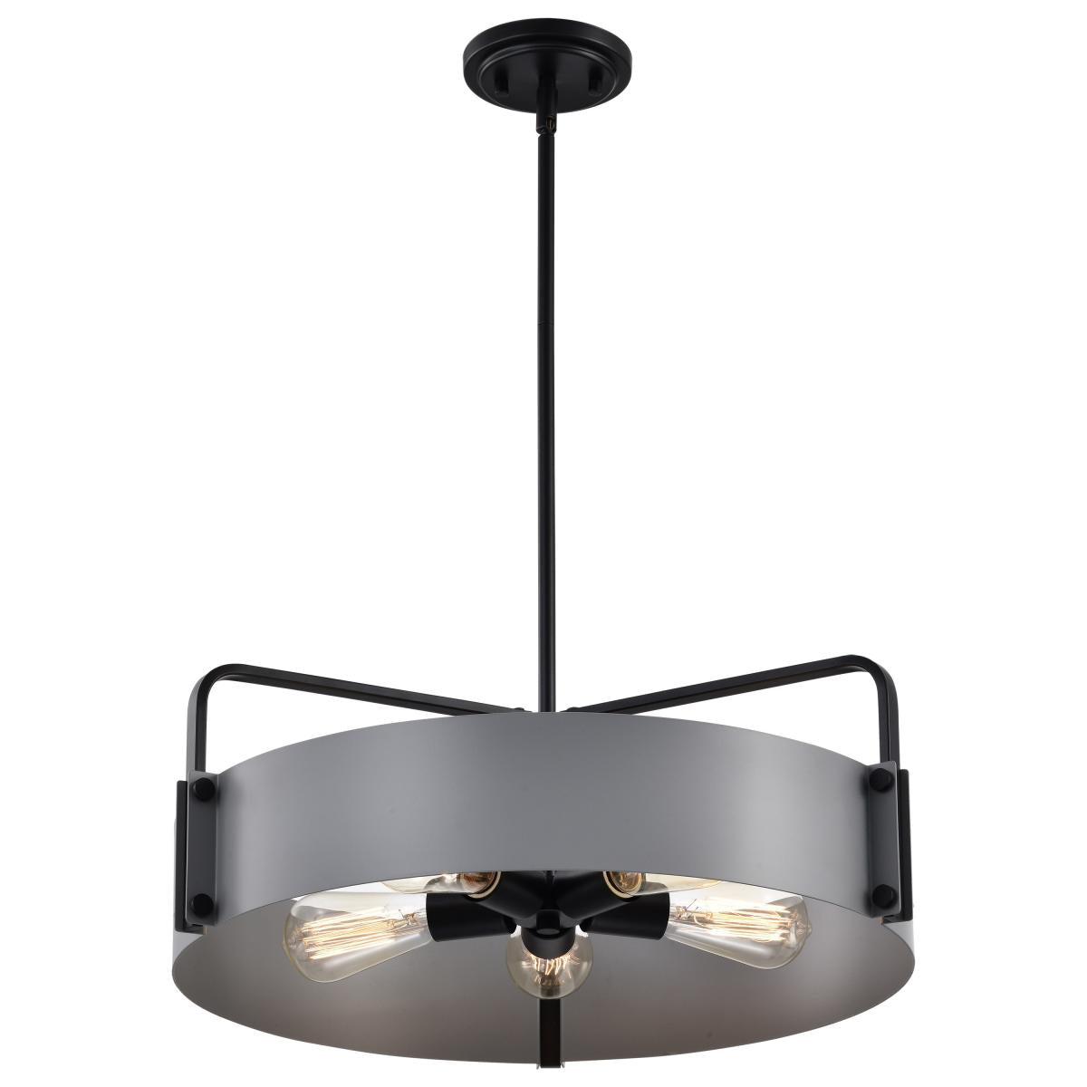 60-7854 ALTOS 5 LIGHT LARGE PENDANT Altos 5 Light Large Pendant; Gray and Matte Black Finish - Cheap-Us