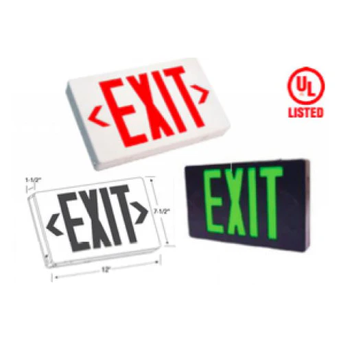 Westgate LED Exit W/Battery Backup SGL/DBL Face Univ. Red Letters Black Housing, 120/277V, LED Exit & Emergency Lighting, 3.2W, Black Finish - Cheap-Us