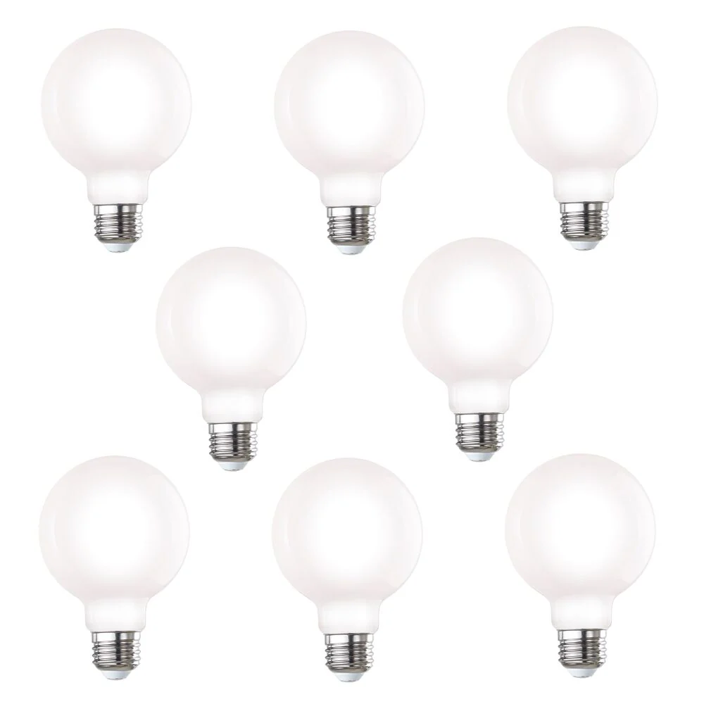 Bulbrite Pack of (8) 7 Watt Dimmable Milky Filament G25 Medium (E26) LED Bulb - 650 Lumens, 2700K, and 80 CRI - Cheap-Us