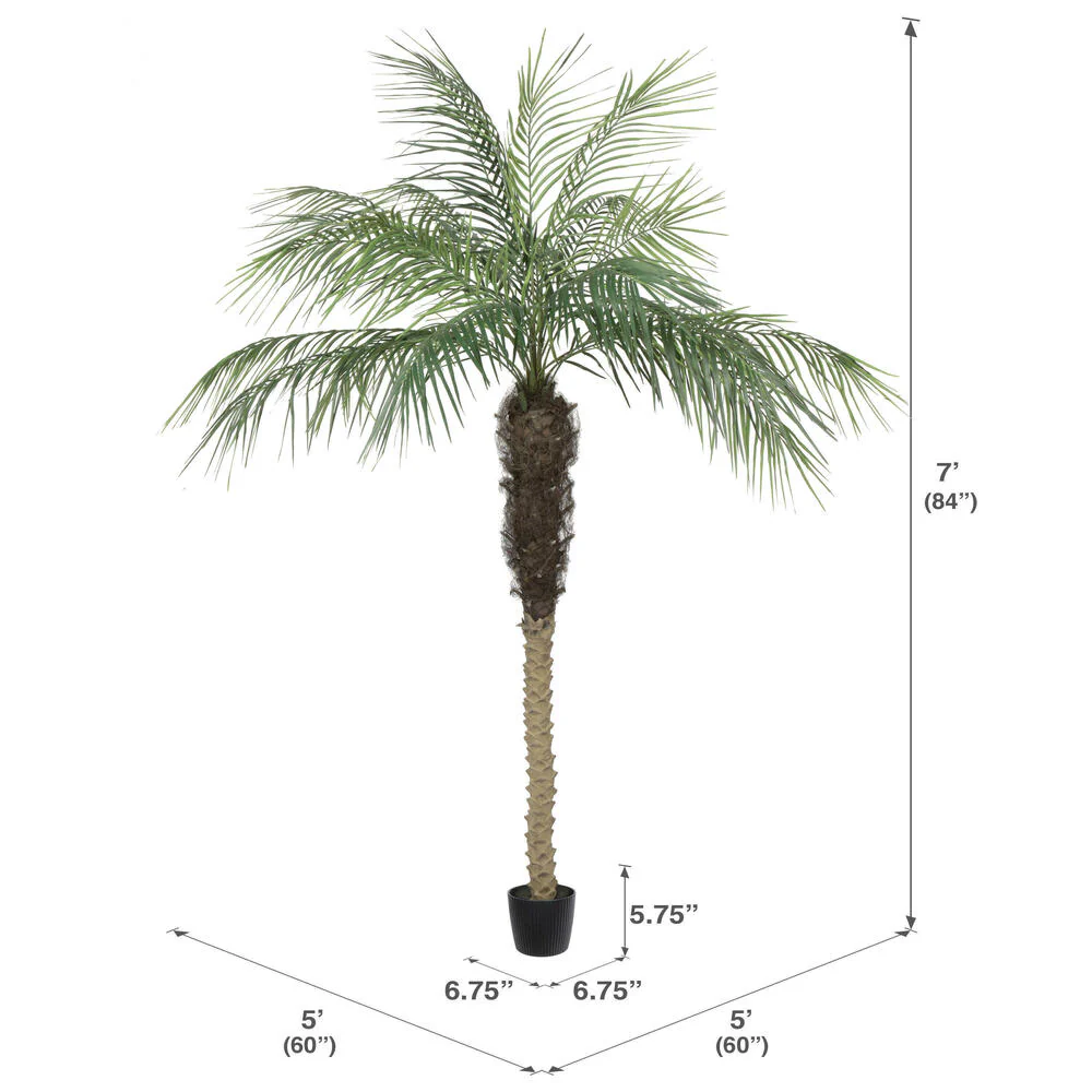 Vickerman 7' Artificial Potted Phoenix Palm Tree. - Cheap-Us