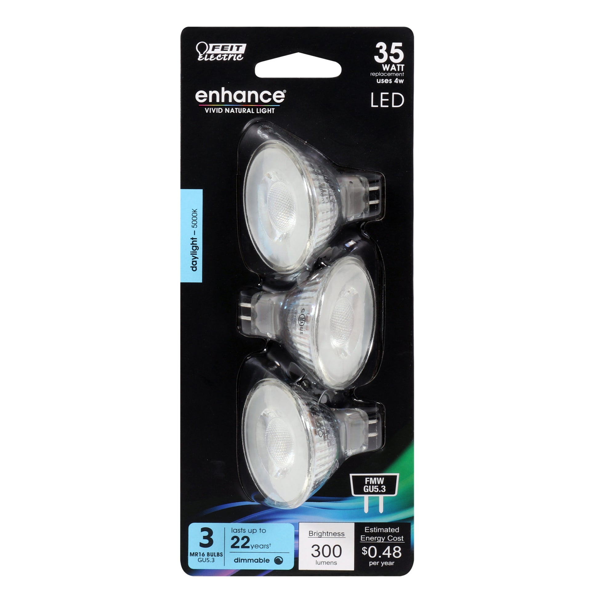 35-Watt Equivalent MR16 Dimmable Daylight Enhance LED (3-pack) - Cheap-Us
