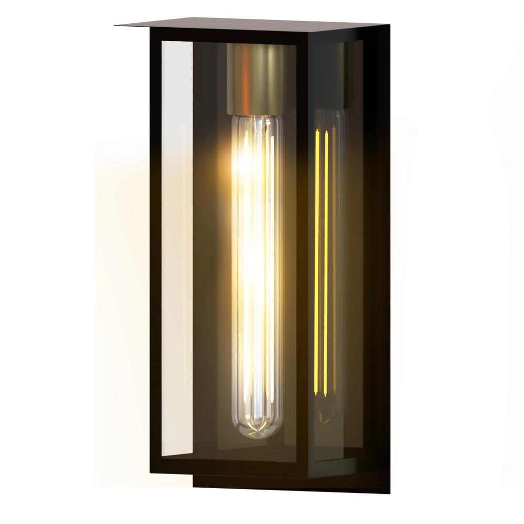 Elise One Light Modern Outdoor Wall Sconce With Brass Accent and Glass Enclosure - Cheap-Us