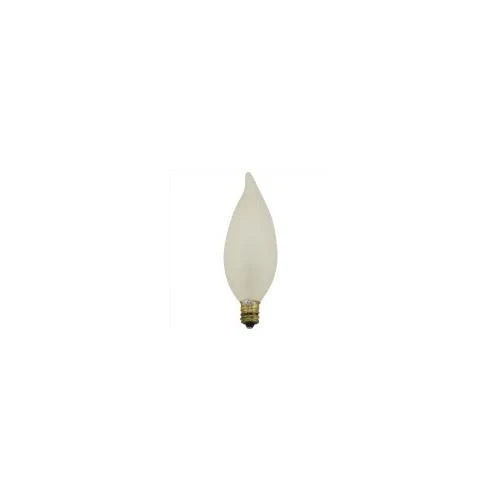 Bulbrite 25CFF/32/3 25 Watt Incandescent CA10 Flame Tip Chandelier Bulb, Candelabra Base, Frost - Cheap-Us