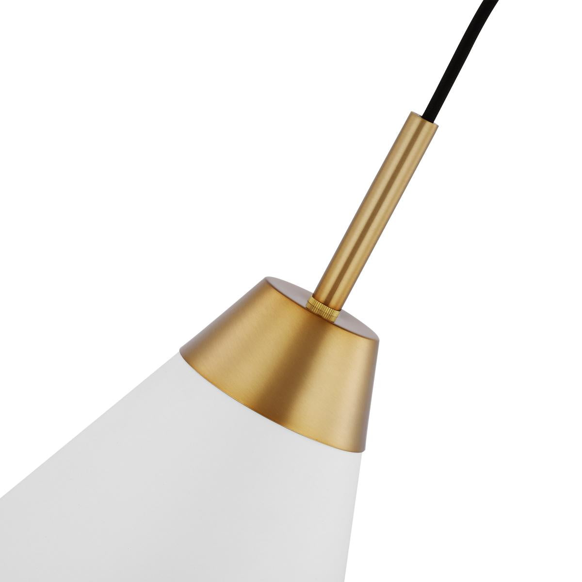 60-7477 TANGO 1 LIGHT LARGE PENDANT Tango; 1 Light; Large Pendant; Matte White with Burnished Brass - Cheap-Us