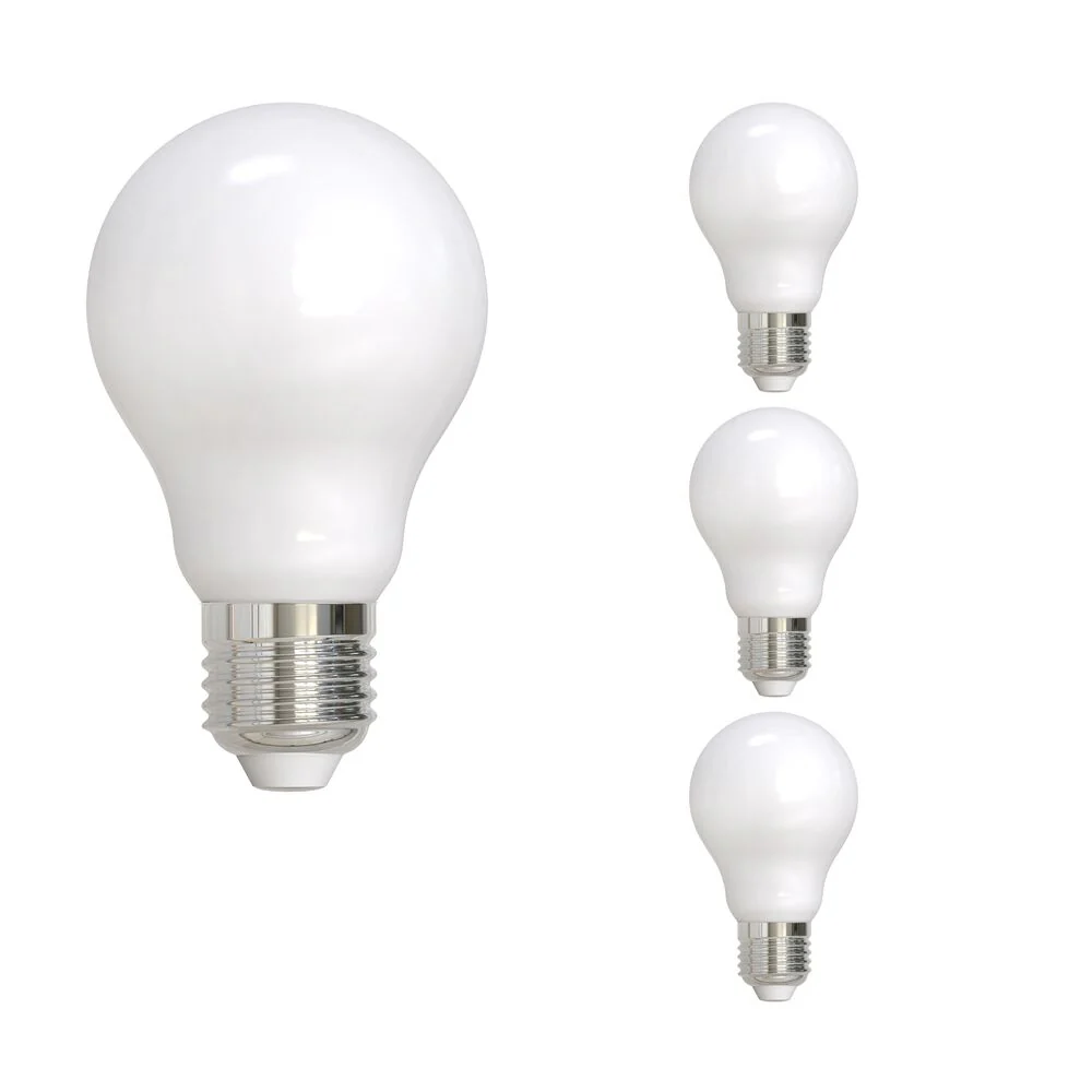 Bulbrite LED Filament Pack of (4) 7 Watt Dimmable A19 Light Bulbs with Milky Finish and Medium (E26) Base - 2700K (Warm White Light), 800 Lumens - Cheap-Us